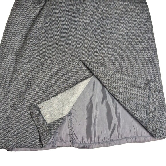 Plus Women Skirt Wool Blend Mid-Length Lined Slit Chevron Back Zipper Waist 32" - Picture 7 of 9